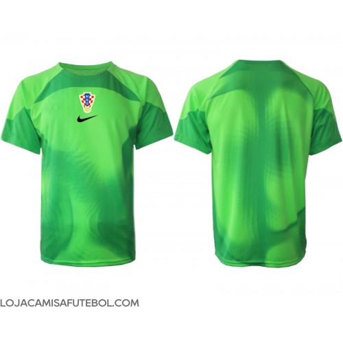 Camisa de Futebol Croácia Goleiro Equipamento Principal Mundo 2022 Manga Curta